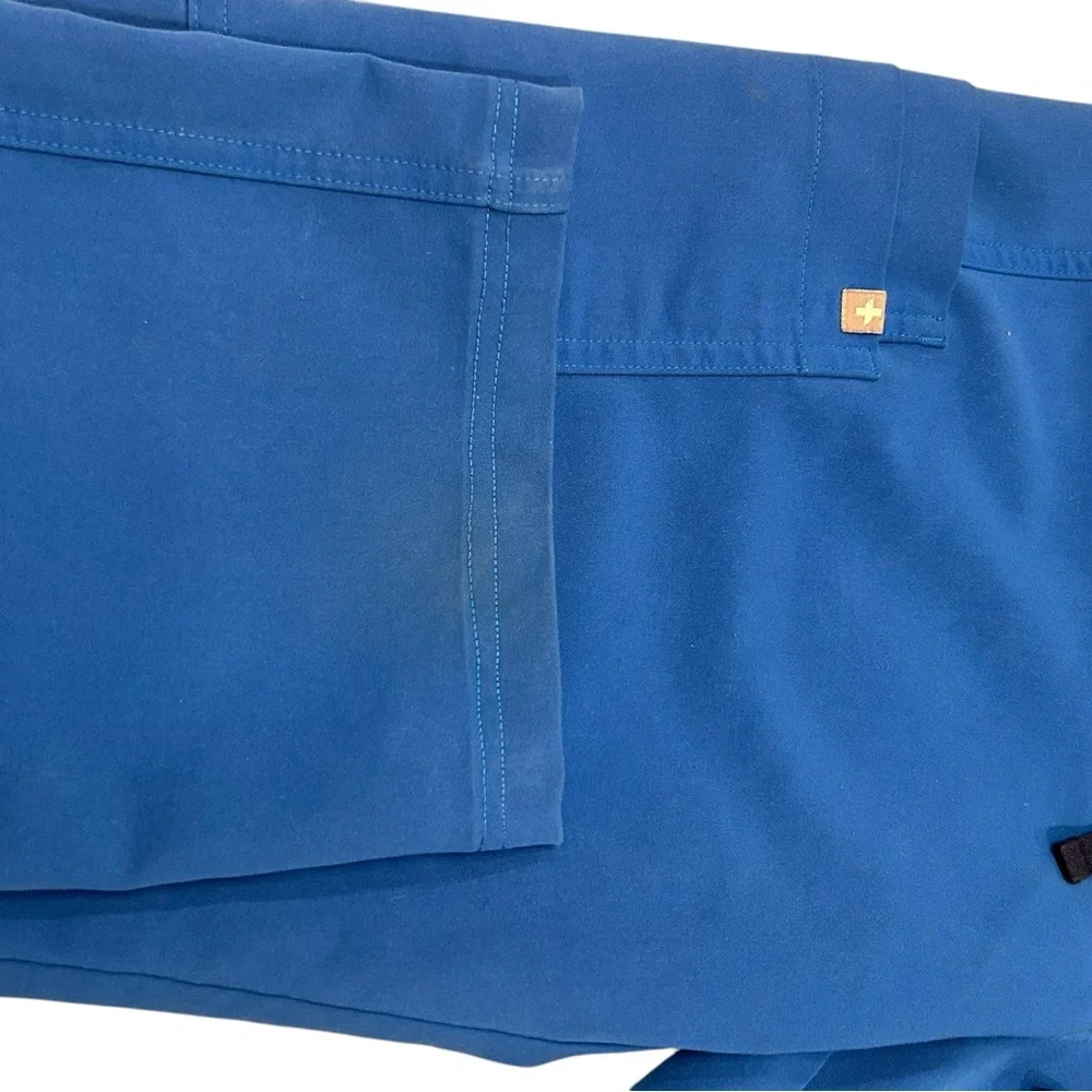 Figs Pocketed Scrub Drawstring Pants in‎ Blue Large